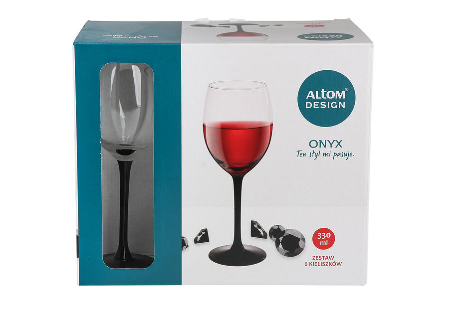 Zdjęcie: Komplet 6 kieliszków Onyx  Wino czerwone 330 ml ALTOMDESIGN