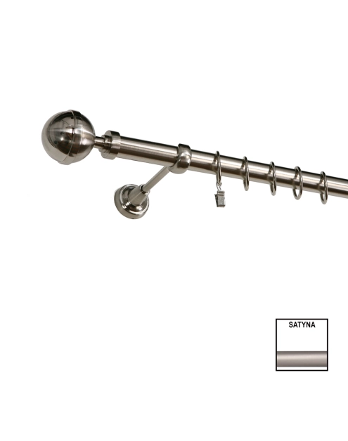 Zdjęcie: Karnisz pojedynczy Zeus fi 25 mm - 400 cm kula satyna KARWEL