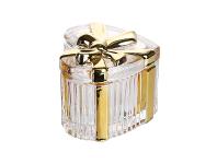 Zdjęcie: Puzderko szklane serce ze złotą kokardą 9x12 cm ALTOM DESIGN