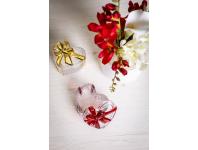 Zdjęcie: Puzderko szklane serce ze złotą kokardą 9x12 cm ALTOM DESIGN