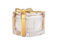 Zdjęcie: Puzderko szklane serce ze złotą kokardą 9x12 cm ALTOM DESIGN