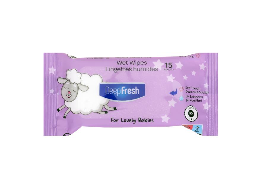 Zdjęcie: Chusteczki nawilżane dla dzieci DF Lovely Babies 15 sztuk Little Lamb RAVI