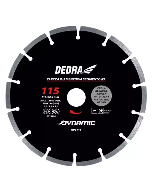 Zdjęcie: Tarcza segmentowa 125 mm/22,2 mm Dyna DEDRA