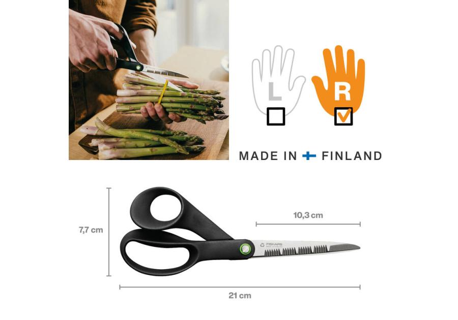 Zdjęcie: Nożyczki kuchenne ząbkowane FF 21 cm FISKARS