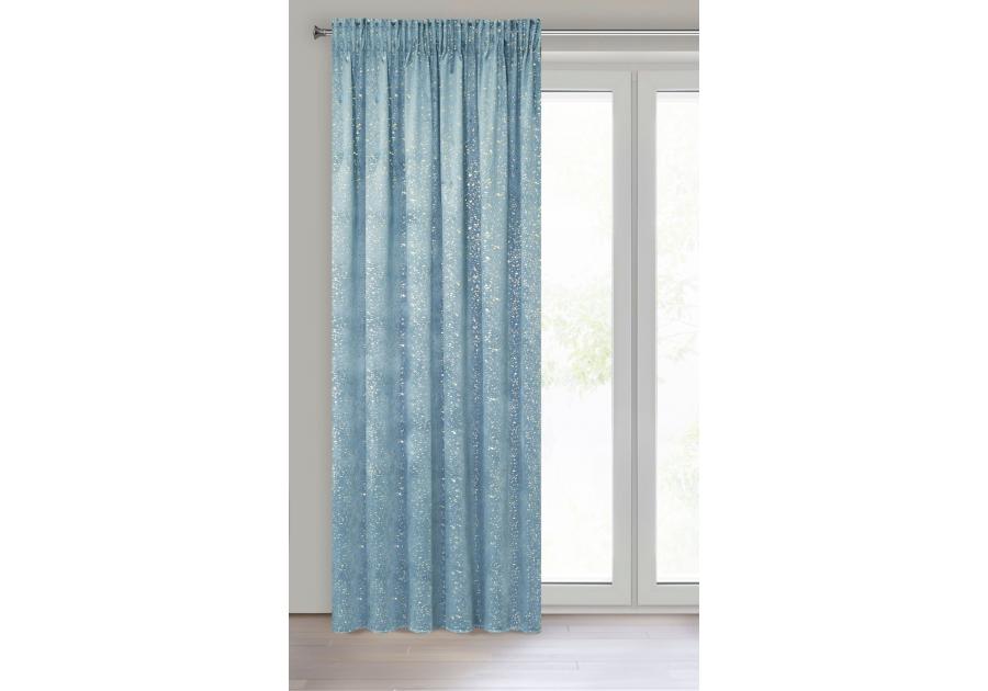 Zdjęcie: Zasłona gotowa D91 Lajla na taśmie 140x270 cm niebieski EUROFIRANY