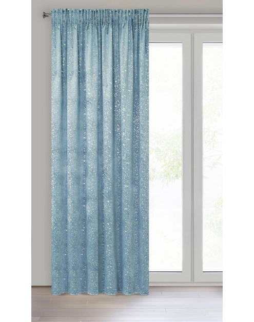 Zdjęcie: Zasłona gotowa D91 Lajla na taśmie 140x270 cm niebieski EUROFIRANY