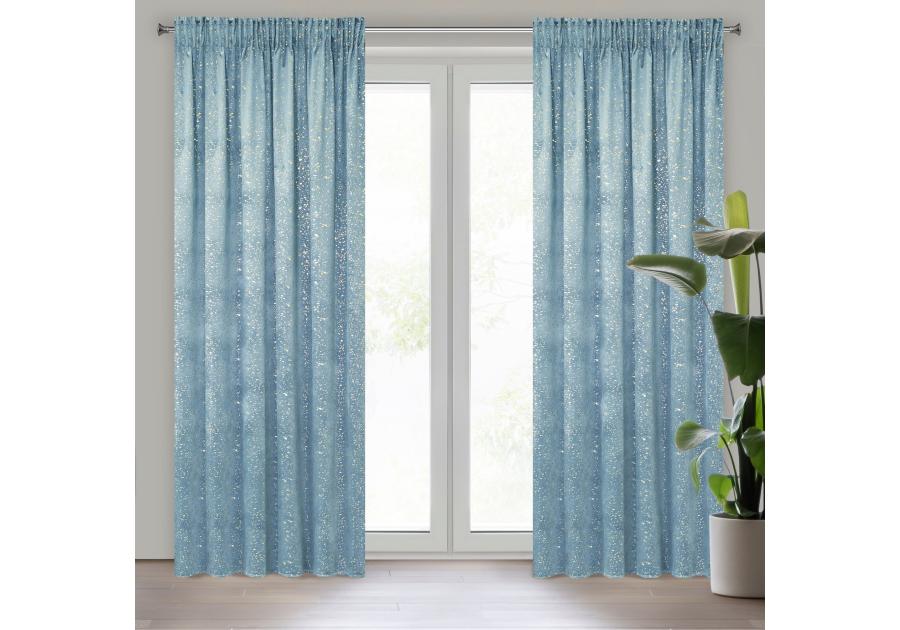 Zdjęcie: Zasłona gotowa D91 Lajla na taśmie 140x270 cm niebieski EUROFIRANY