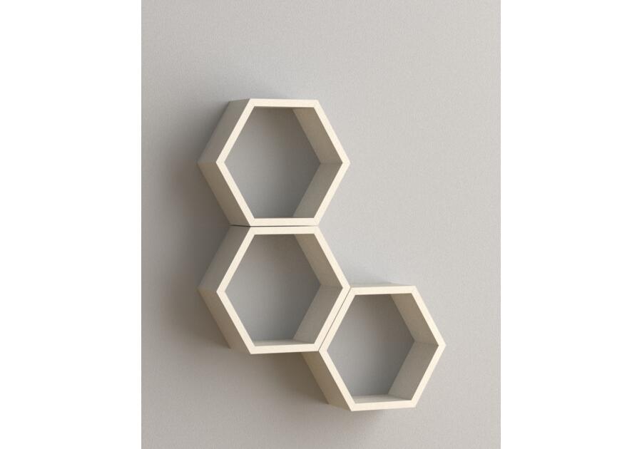 Zdjęcie: Półka heksagonalna biała 30x26x11,5 cm VELANO