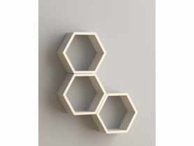 Półka heksagonalna biała 30x26x11,5 cm VELANO