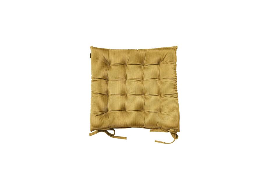 Zdjęcie: Poduszka na krzesło welwetowa sztruks casual chic musztarda 43x43 cm CHIC HOME