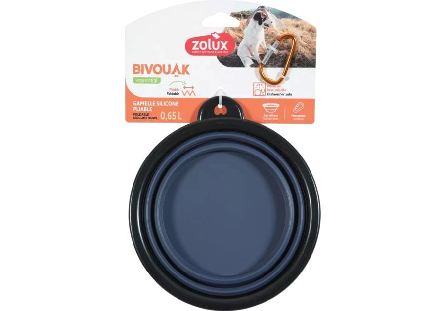 Zdjęcie: Składana miska dla psa Bivouak 650 ml niebieska ZOLUX