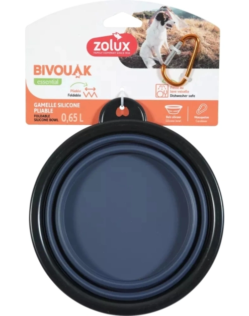 Zdjęcie: Składana miska dla psa Bivouak 650 ml niebieska ZOLUX