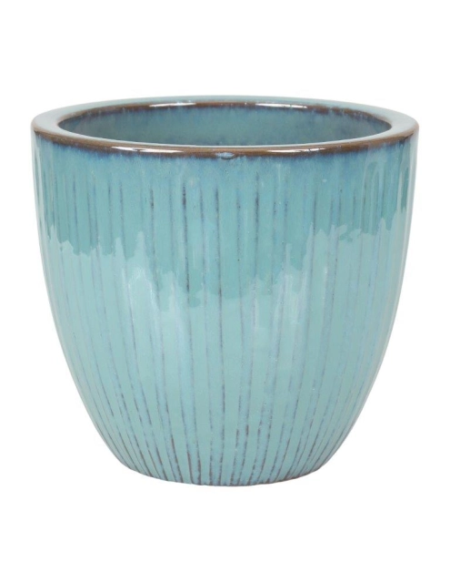 Zdjęcie: Donica ceramika szkliwiona 36x32,5 cm morski błękit CERMAX