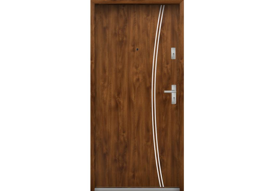 Zdjęcie: Drzwi wejściowe do mieszkań Bastion R-61 Dąb złoty 80 cm (NW) lewe ODR KR CENTER