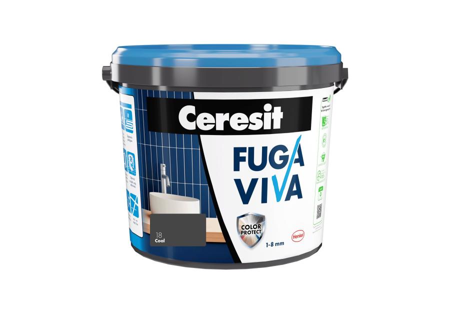 Zdjęcie: Fuga Viva elastyczna cementowa 1-8 mm coal 4 kg CERESIT