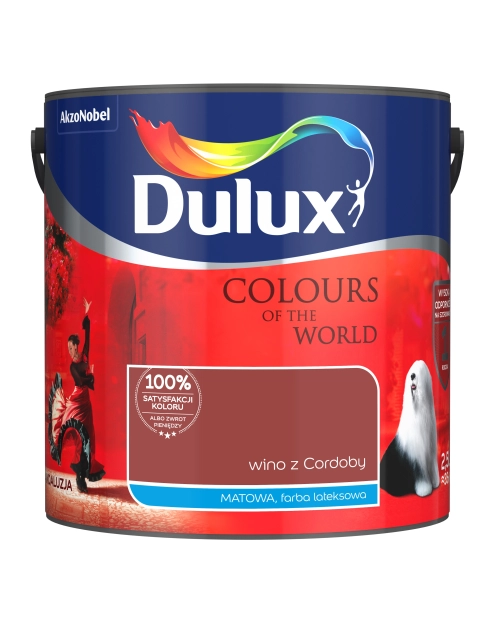 Zdjęcie: Farba do wnętrz Kolory Świata 2,5 L wino z Cordoby DULUX