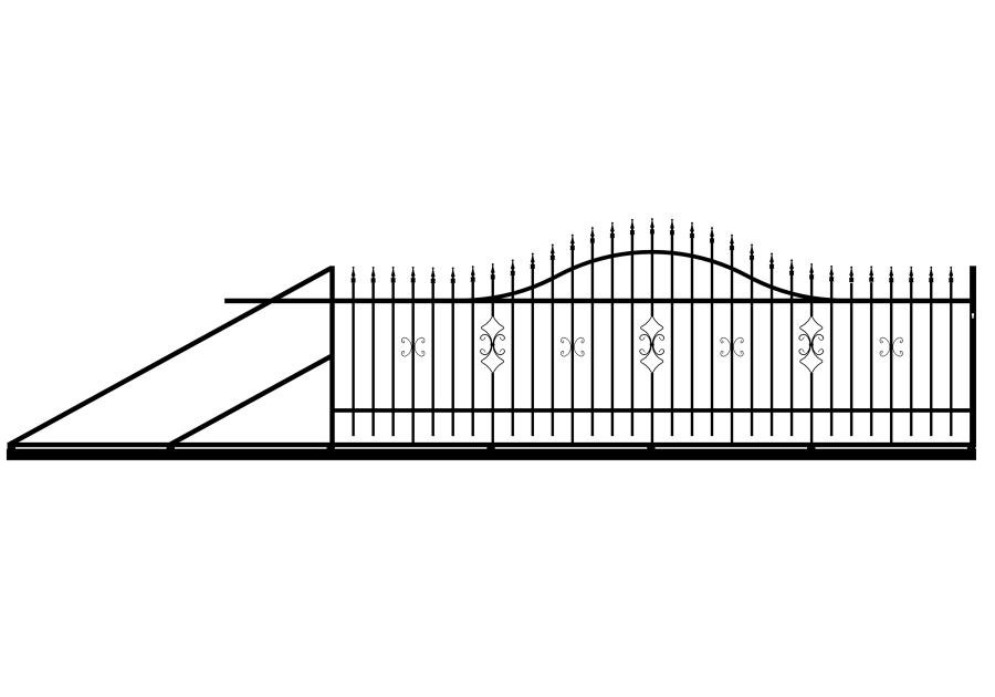 Zdjęcie: Brama przesuwna Iga 4,00 m, 1,20-1,50 m, ocynk+RAL9005 lewa POLBRAM