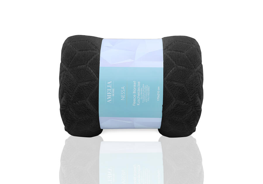 Zdjęcie: Koc Nessa black 70x150 cm AMELIA HOME