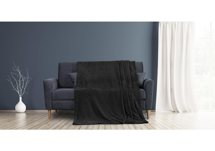 Zdjęcie: Koc Nessa black 70x150 cm AMELIA HOME