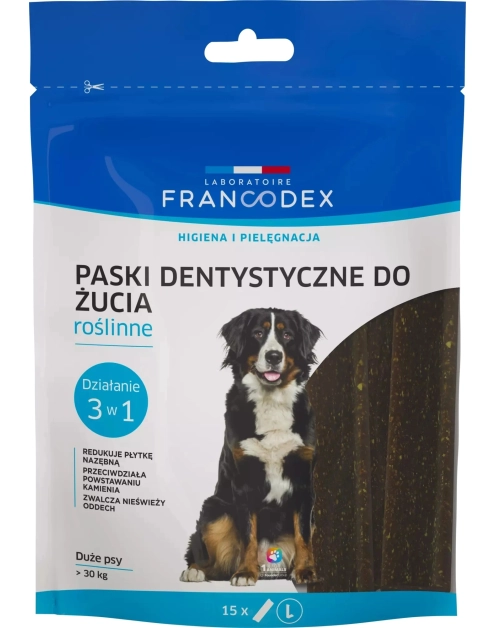 Zdjęcie: Paski do gryzienia L na brzydki zapach z pyska 502,5 g 15 sztuk FRANCODEX
