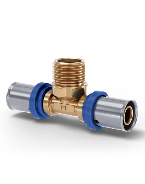 Zdjęcie: Trójnik zaciskowy gwint zewnętrzny  20/1/2 Radopress PIPELIFE