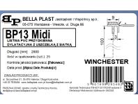 Zdjęcie: Listwa PVC BP13 Midi L250 9/3 winchester, z siatką i z uszczelką BELLA PLAST