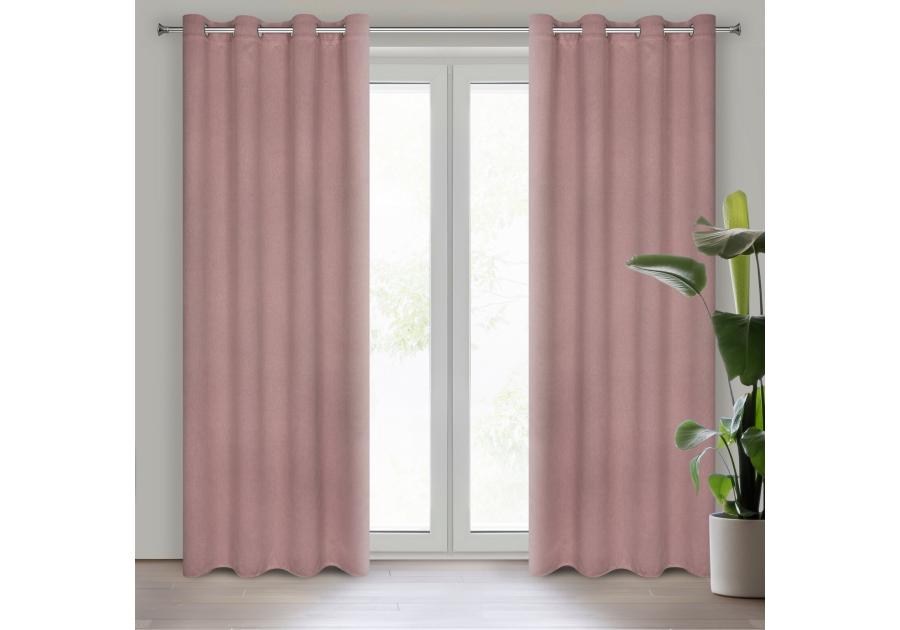 Zdjęcie: Zasłona gotowa Amaro 140 x 250 cm pudrowy róż EUROFIRANY