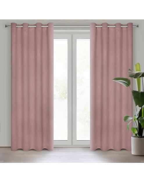 Zdjęcie: Zasłona gotowa Amaro 140 x 250 cm pudrowy róż EUROFIRANY