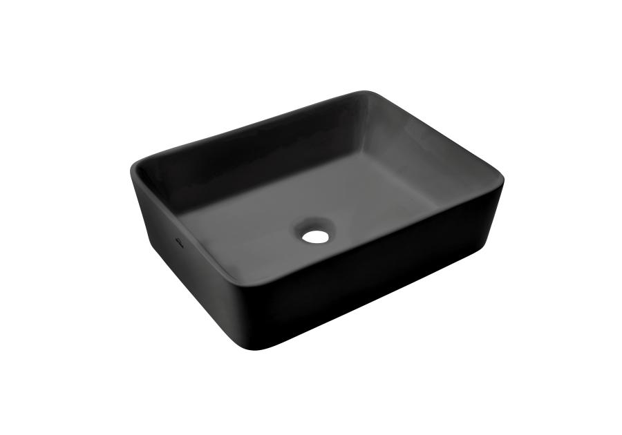 Zdjęcie: Umywalka nablatowa Paros Trend 48,5 cm prostokątna czarny półmat INVENA