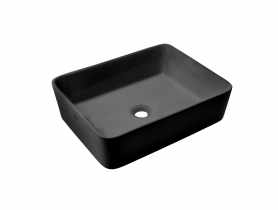 Umywalka nablatowa Paros Trend 48,5 cm prostokątna czarny półmat INVENA