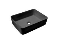 Zdjęcie: Umywalka nablatowa Paros Trend 48,5 cm prostokątna czarny półmat INVENA
