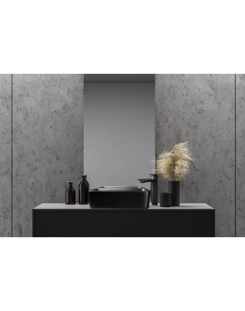 Zdjęcie: Umywalka nablatowa Paros Trend 48,5 cm prostokątna czarny półmat INVENA