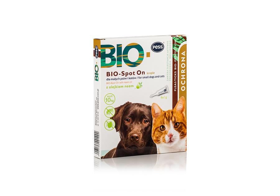 Zdjęcie: Preparat pielęgnacyjno-ochronny dla psów i kotów Bio-spot on 4x1 g TATRAPET