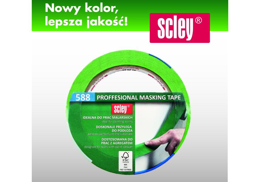 Zdjęcie: Profesjonalna taśma maskująca 588, 25 mm - 50 m SCLEY