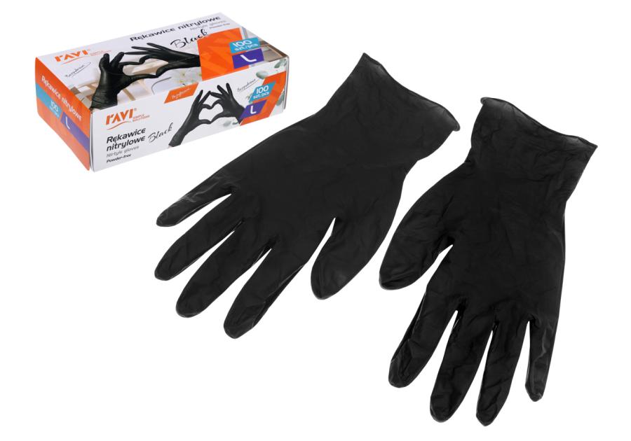 Zdjęcie: Rękawice nitrylowe Black 100 sztuk L 10921 RAVI
