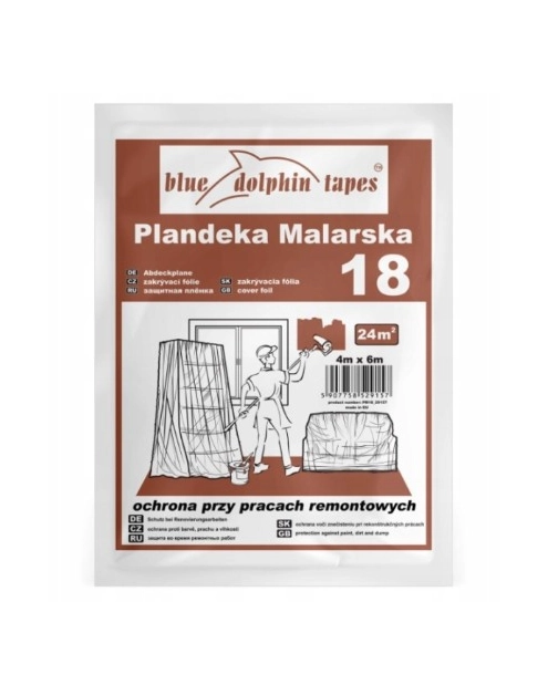 Zdjęcie: Plandeka malarska 4 x 6 m BLUE DOLPHIN