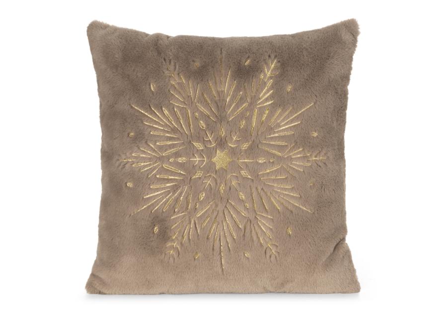 Zdjęcie: Poduszka dekoracyjna świąteczna 45x45 cm jasnobrązowo-złota EUROFIRANY