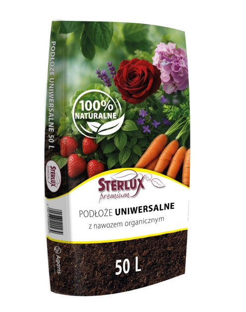 Zdjęcie: Podłoże uniwersalne z nawozem organicznym 50 L STERLUX PREMIUM