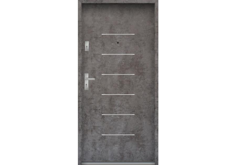 Zdjęcie: Drzwi wejściowe do mieszkań Bastion A-39 Beton ołówkowy 90 cm prawe ODP KR CENTER