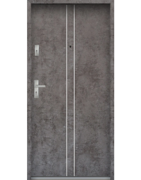 Zdjęcie: Drzwi wejściowe do mieszkań Bastion A-38 Beton ołówkowy 90 cm prawe OSP KR CENTER