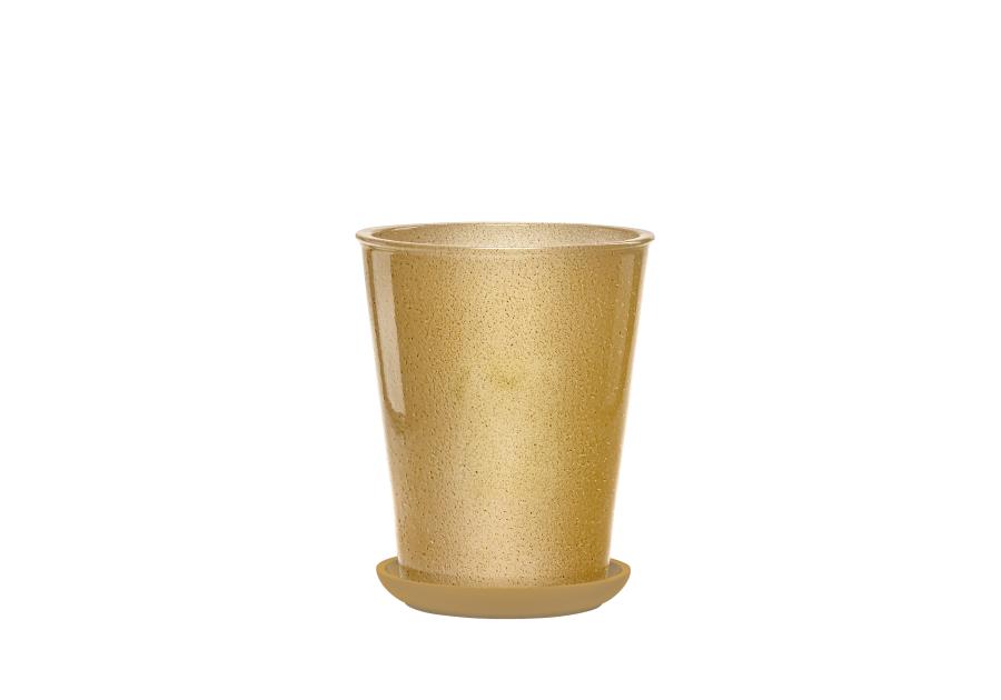 Zdjęcie: Donica szkliwiona Palma 22 cm miodowa WOKAS