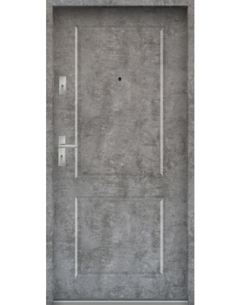 Zdjęcie: Drzwi wejściowe do mieszkań Bastion S-91 Beton srebrny 80 cm prawe ODO KR CENTER