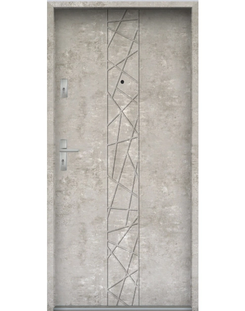 Zdjęcie: Drzwi wejściowe do mieszkań Bastion N-53 Beton naturalny 90 cm prawe OSP KR CENTER