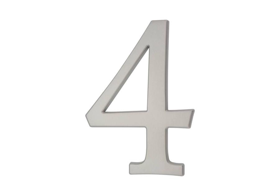 Zdjęcie: Cyfra aluminiowa 4 srebrna 190 mm METRO