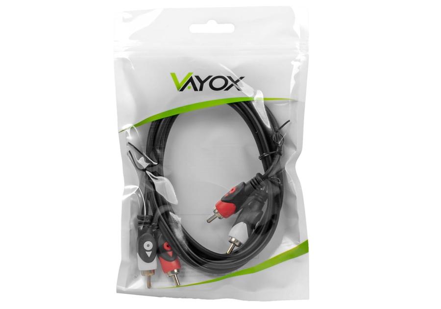 Zdjęcie: Kabel 2x RCA wtyk - 2x RCA wtyk 1,5 m (LB0019) VA0159-1,5 VAYOX