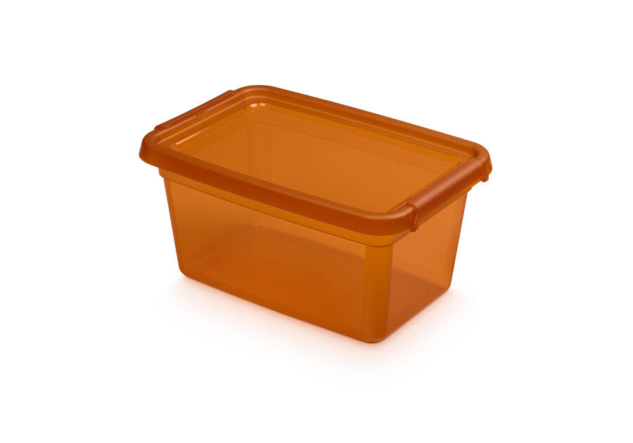 Zdjęcie: Pojemnik z pokrywką i klipsami 19x28x13 cm 4,5 L Amber (2322) Basestore ORPLAST