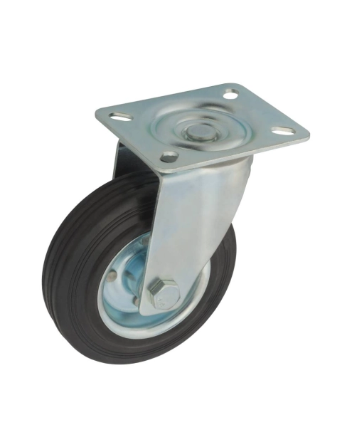 Zdjęcie: Zestaw jezdny obrotowy 125 mm, 100 kg płyta koło czarne METRO