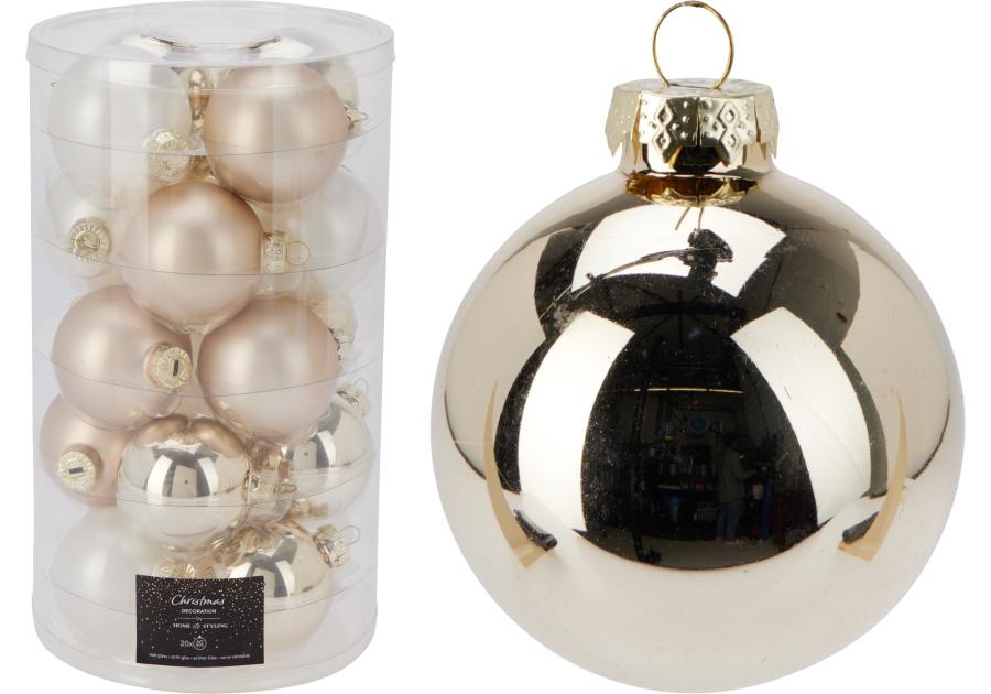Zdjęcie: Bombki szklane 60 mm 20 sztuk szampan KOOPMAN