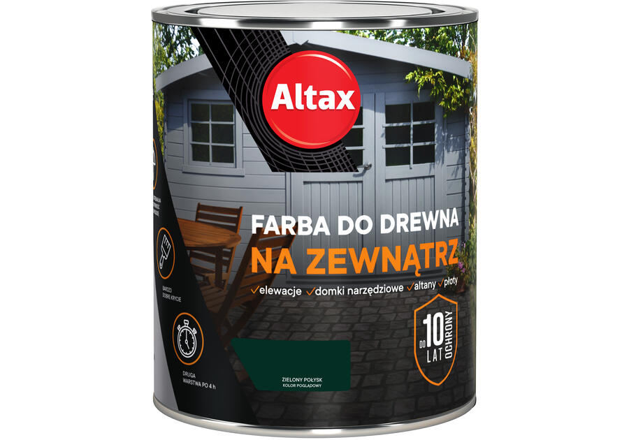 Zdjęcie: Farba do drewna na zewnątrz 0,75 L zielony ALTAX