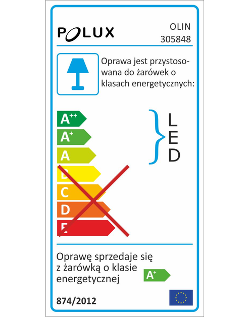 Zdjęcie: Oczko ruchome LED Olin chrom 3 pak kwadrat POLUX